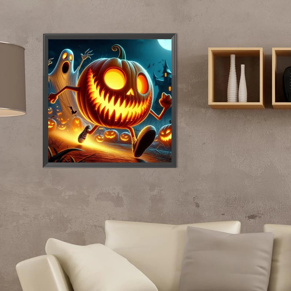 5D DIY Halloween Ghost Diamond Painting Cross Stitch Kit Scary Pumpkin Mosaic Embroidery Art Crafts Home Decor