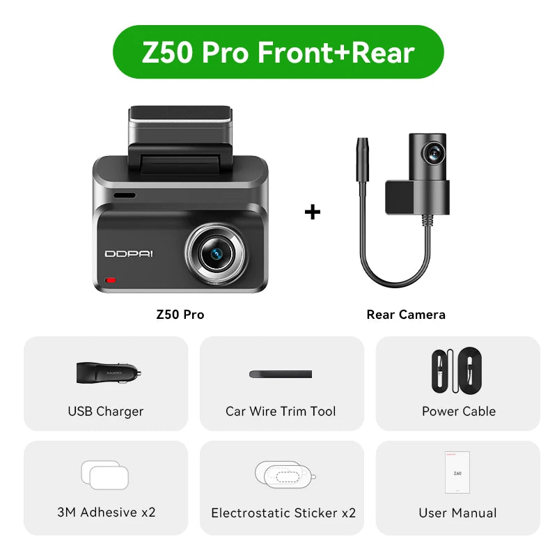 DDPAI Z50 Pro 4K Dash Cam 5G WiFi GPS ADAS Parking Monitor