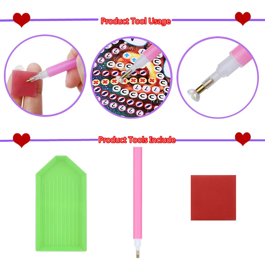 American Flag Diamond Painting Tabletop Ornaments Kit Flower Vase Single Side for Adults Beginners