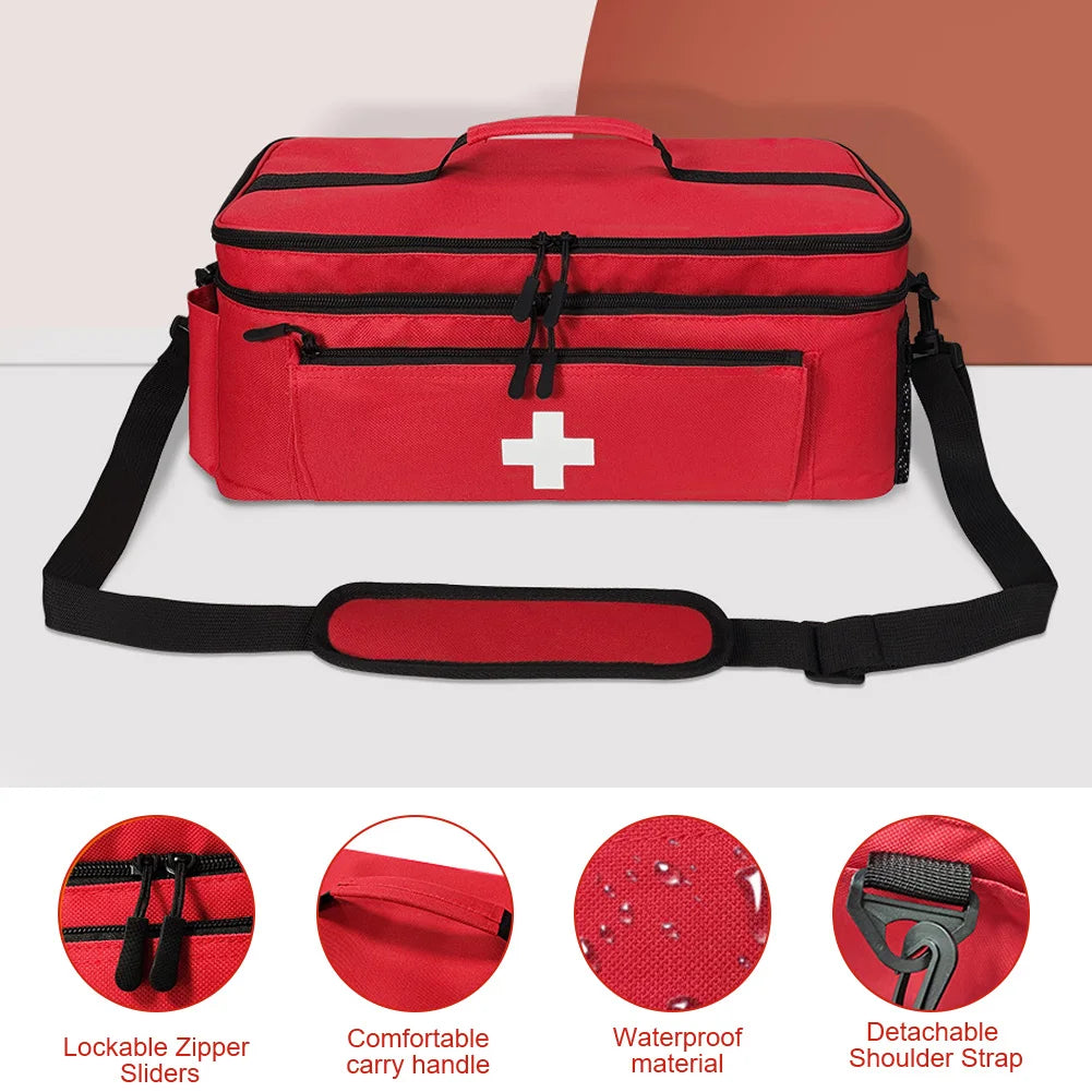 Travel Medicine Bag Lockable Zippers Pill Bottle Organizer
