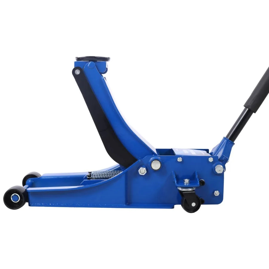Blue Low Profile Hydraulic Trolley Floor Jack 4 Ton 8000 Lb