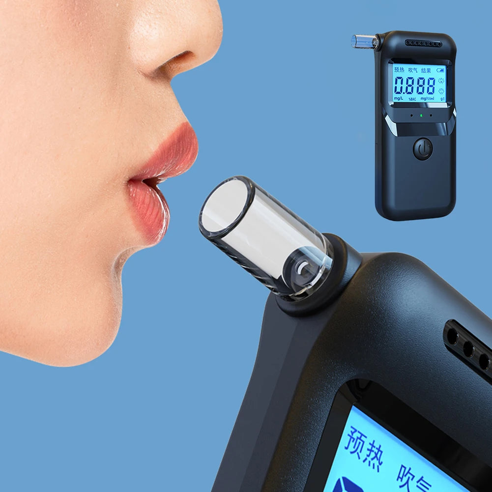 Digital Alcohol Breathalyzer With LCD Display 5 Mouthpieces