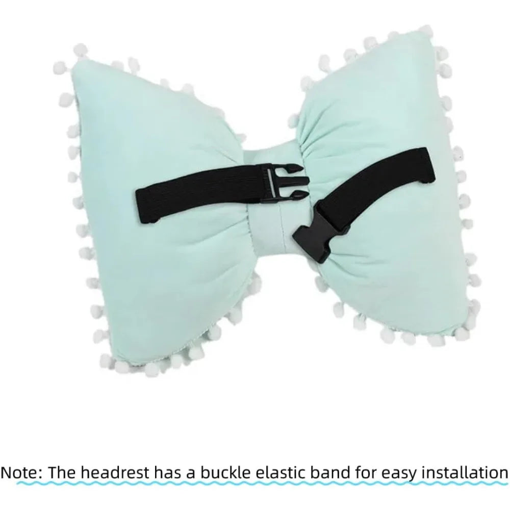 4Pack Butterfly Knot Car Neck Pillow And Lumbar Cushions