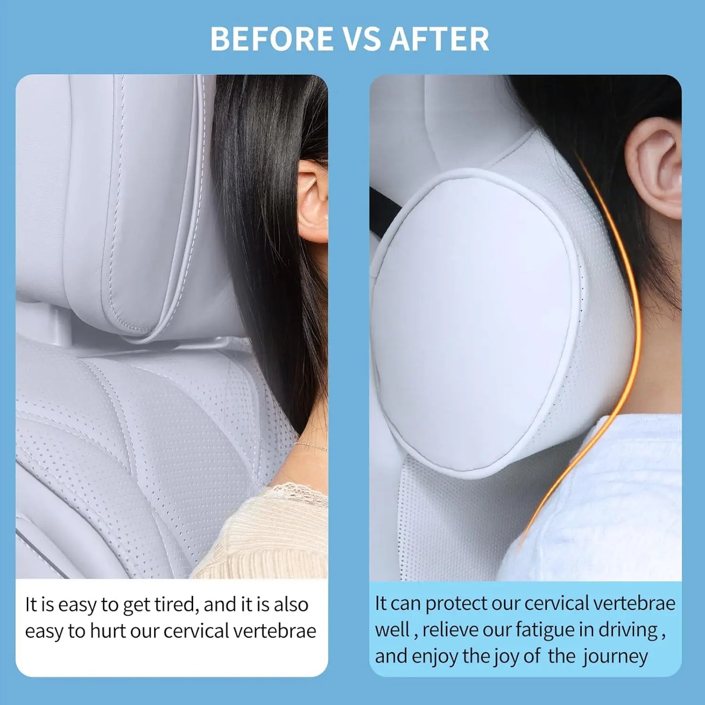 Car Headrest Pillow Memory Foam For Ergonomic Neck Support
