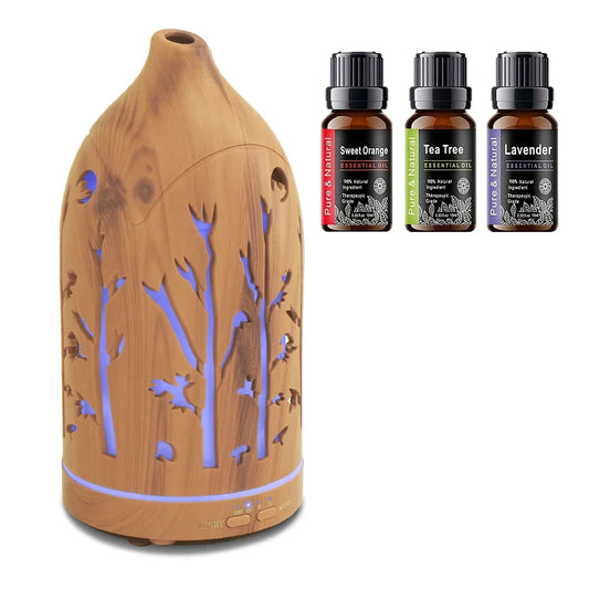 7-Color LED Aromatherapy Diffuser with Essential Oils Set