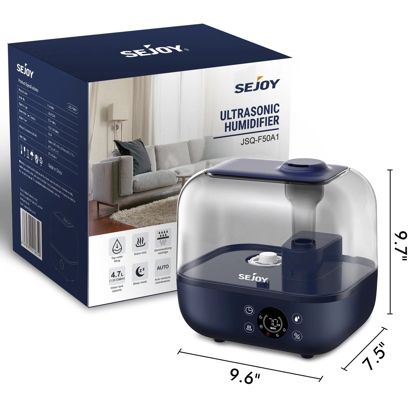 Sejoy 5L Ultrasonic Humidifier for Home and Bedroom Use