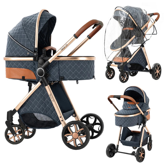 Lightweight Baby Travel System Stroller and Carriage 0-2 Years