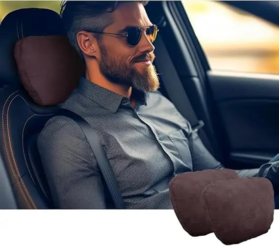 Car Neck Pillows Headrests Suede Superfiber Cushions