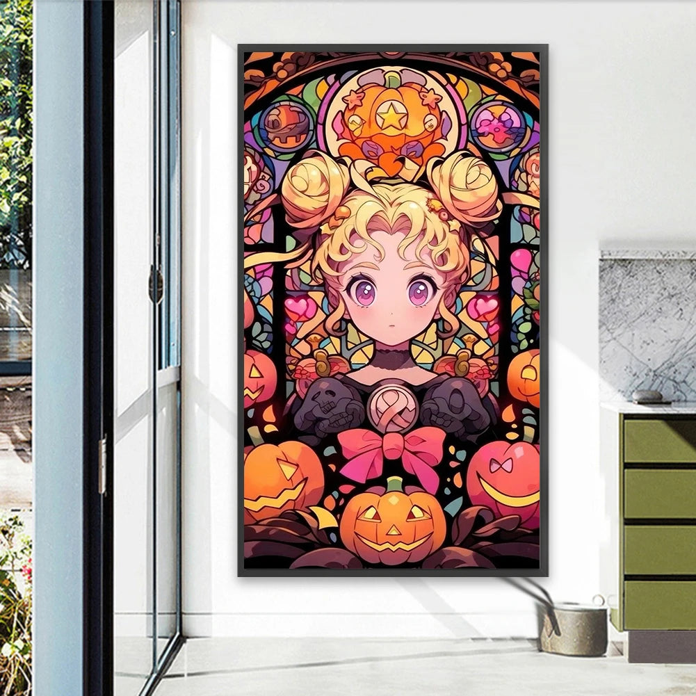 5D DIY Full Round Drill Diamond Painting Girl Kit Home Decor Art Craft 40x70cm