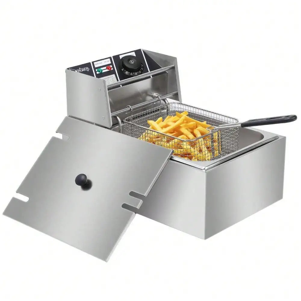 6L Electric Deep Fryer Stainless Steel 2500W Commercial
