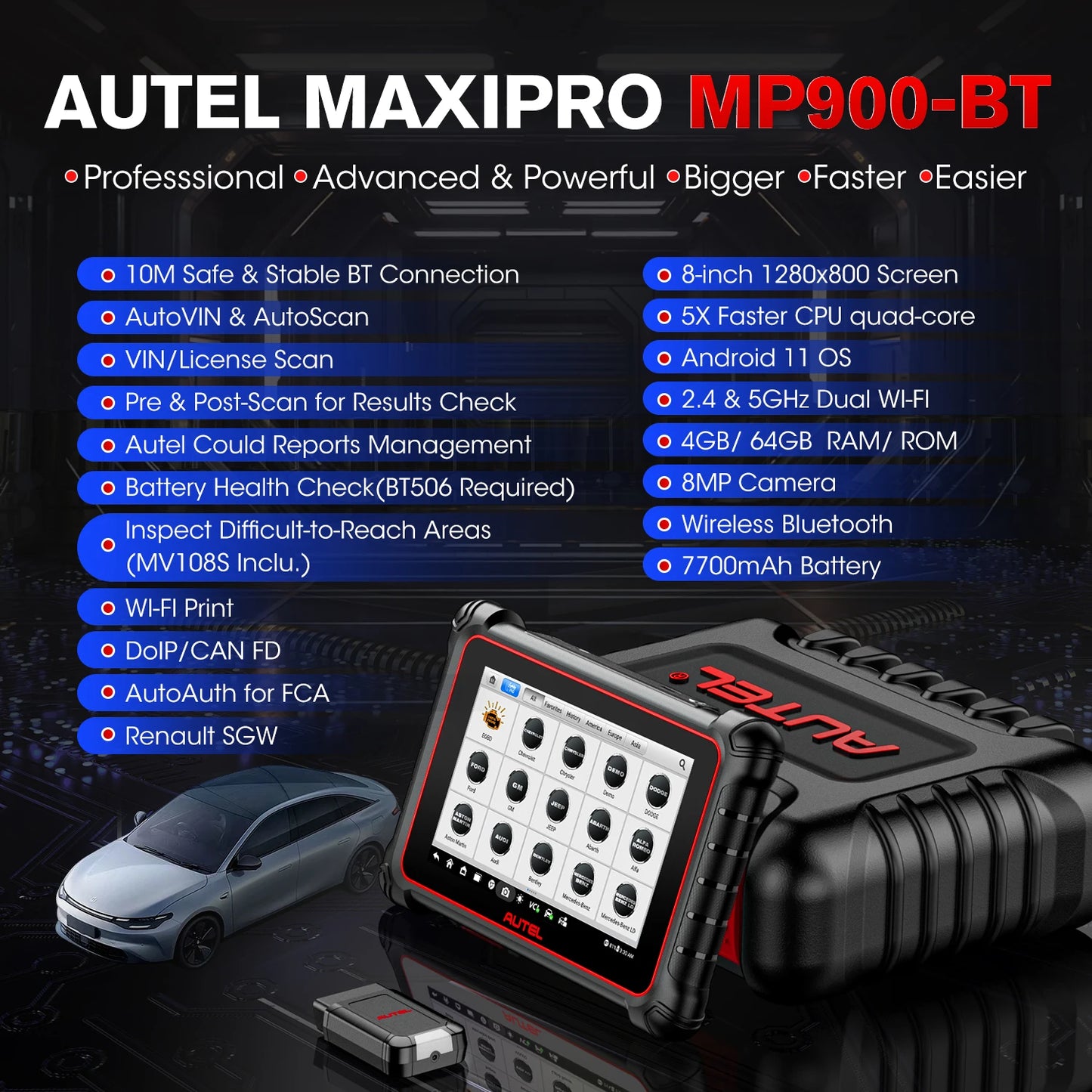 Autel MaxiPRO MP900 BT OBD2 Scanner Bidirectional Coding