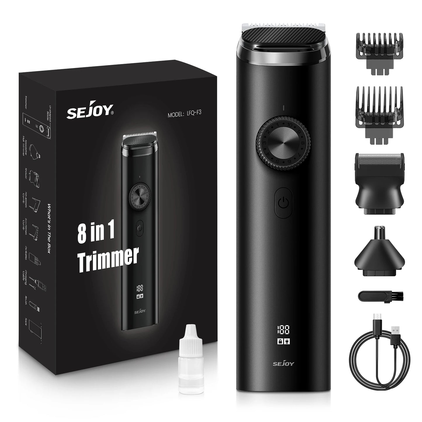 Sejoy 8 In 1 Hair Cutting Machine Cordless Trimmer For Men