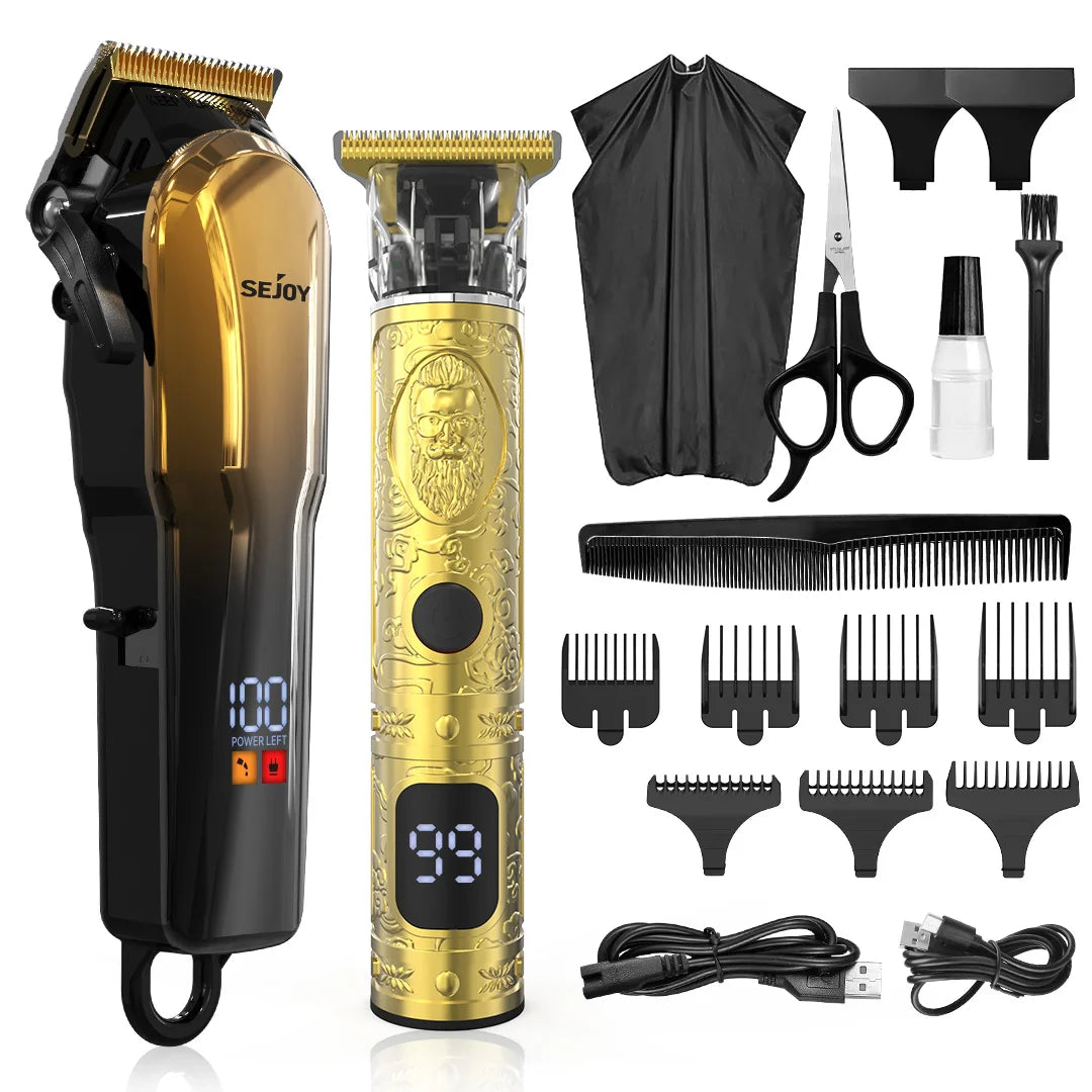 Rechargeable Hair Clippers Kit for Men Professional Set