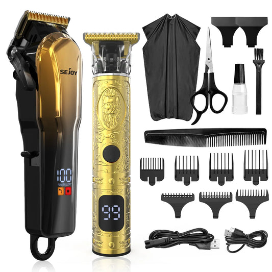 Rechargeable Hair Clippers Kit for Men Professional Set