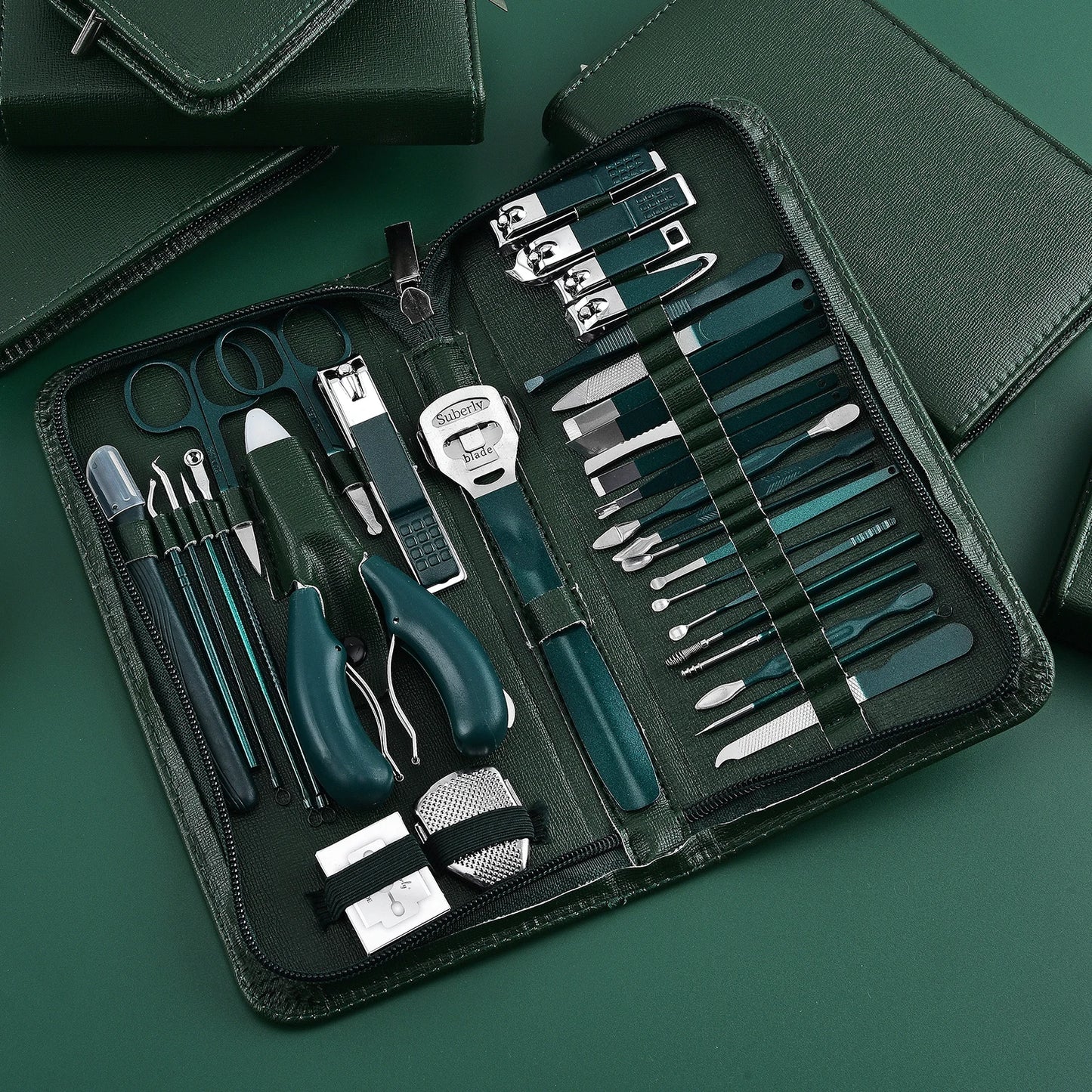 Manicure Set Pedicure Tools Nail Kit 40 In 1 Dark Green