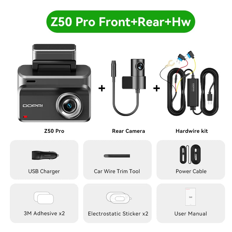 DDPAI Z50 Pro 4K Dash Cam 5G WiFi GPS ADAS Parking Monitor