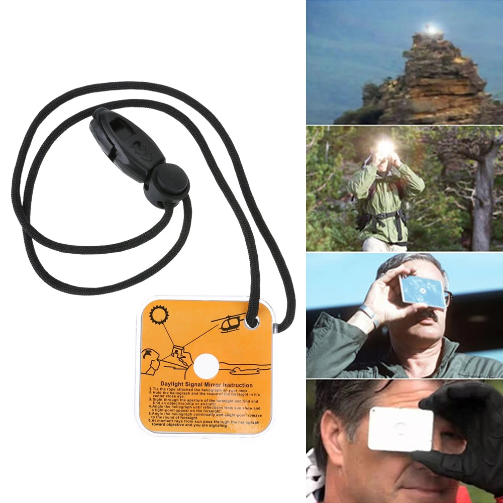 Emergency Survival Mirror With Whistle Outdoor Gear Kit