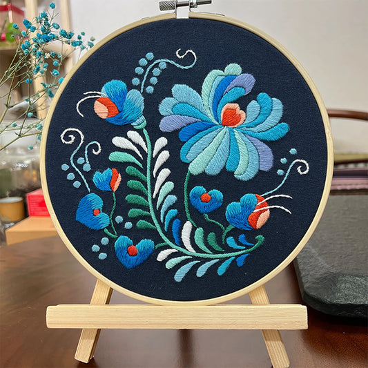 Diy Embroidery Kit Floral Cross Stitch Set For Beginners