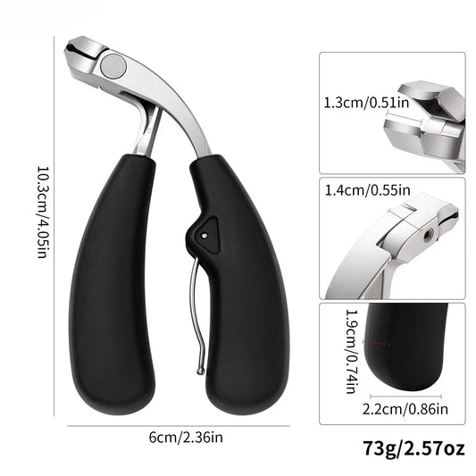 Curved Nail Clippers With Large Opening For Thick Toenails