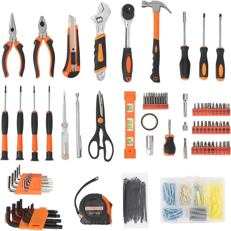 247 Piece Tool Set Home Auto Repair Kit Plastic Toolbox