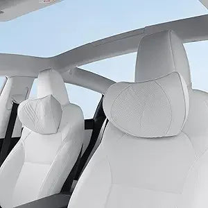 Palomino Brown Leather Car Neck Pillow Memory Foam Headrest